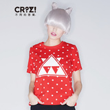 CRZ潮牌分享M2016专柜正品新品波点弹力印花短袖衫女T恤CDJ1V400