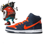 SKT原宿正品Nike Dunk High Pro SB尼克斯蓝橙板鞋男鞋305050-481