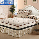 龙馨园全棉单床裙单件床罩1.8米床纯棉床盖1.5床笠床单加厚特价