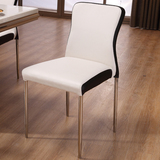 时尚简约现代皮餐椅子餐桌椅组合靠背椅不锈钢酒店餐厅餐椅子宜家