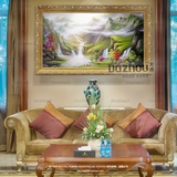 古典风景风水聚宝盆财源广进简欧式客厅沙发背景墙装饰画