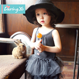 DaringYo2016韩国高端夏装背心裙 儿童无袖吊带篷篷裙短款连衣裙