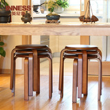 英尼斯凳子 实木圆凳家用矮凳时尚创意椅子简约餐桌凳木凳小板凳