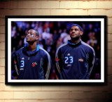 韦德詹姆斯装饰画梦之队壁挂墙画卧室主题酒吧咖啡店NBA球星海报
