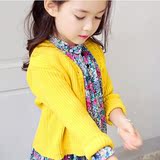 韩国进口童装女童现货新款正品amber代购纯色百搭针织开衫AB501