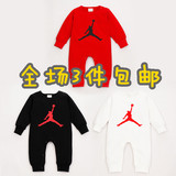 婴儿衣服运动型连体衣篮球明星纯棉男女宝宝哈衣长袖长爬服