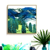 艺术门厅玄关挂画家庭装饰画森林壁画抽象新中式客厅沙发墙上单幅