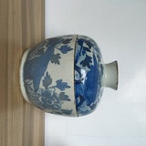 清中期青花牡丹诗文大号糖罐 盖全品底对粘 保真包老古玩瓷器收藏