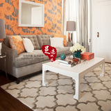时尚简约欧式米色几何地毯客厅沙发卧室地毯高档手工晴纶地毯定制