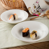 白色骨瓷餐具深盘子6/8寸法式汤盘酒店陶瓷器韩式汤碗薯条凉菜盘