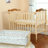 康威婴儿床实木宝宝摇篮床多功能游戏床bb床实木可加长带小摇篮