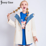 杰西莱jessy line2016春秋新款 杰茜莱正品中长款连帽风衣外套 女