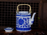茶壶泡茶壶陶瓷壶景德镇瓷器青花缠枝莲茶壶老式复古怀旧中国风