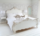 美式实木床 法式实木雕刻双人床 现代简约欧式卧室家具
