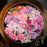 佛罗拉花园 人气紫粉玫瑰鲜花礼盒 武汉鲜花速递 同城上门送花
