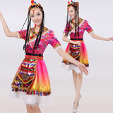 2016新款春夏季少数民族服饰演出服女装藏族舞蹈服装西藏公主短裙