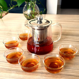 韵艺坊耐热玻璃茶壶茶具 红茶花茶壶套装泡茶器不锈钢过滤泡茶壶