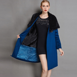 2015新款冬装高端羊绒尼克服女装加厚长款外套羊毛内胆翻领大衣