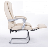 真皮椅白色牛皮电脑椅旋转升降椅办公椅凳子人体工学椅
