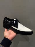 SLP正品SAINT LAURENT圣罗兰新款现货代购男士皮鞋黑白拼色尖头