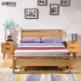 欧娜百合 简约现代 实木家具 红橡木家具 实木床 1.8米双人床特价