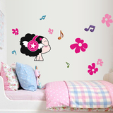 客厅沙发背景墙壁温馨浪漫卧室床头卡通小女孩房间装饰车贴墙贴纸