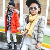2016冬季新款女童羽绒服韩版童装中大童开衫外套中长款加厚上衣服