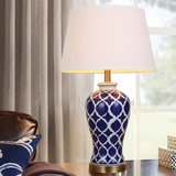 HH新款同款Ellen手绘陶瓷台灯现代美式台灯卧室客厅简美手绘台灯