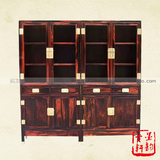 老挝大红酸枝书柜 素面仿古书架 交趾黄檀书柜 红木家具 明式书柜