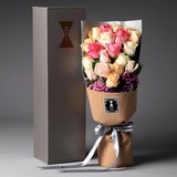 昆明鲜花预定同城速递情人节生日送花19朵混色玫瑰礼盒a477