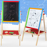 儿童画板画架磁性写字板宝宝家用小黑板双面立式小孩玩具木支架式
