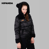 HIPANDA 设计潮牌 女款 冬季羊羔绒帽子羽绒服 外套