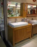 现代简约卫浴柜台上盆橡木挂柜欧式卫生间洗脸洗手盆组合定做 52