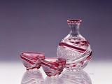 日本代购 杯子水杯玻璃杯创作切子纯手工制耐热水晶玻璃烧酒壶