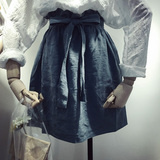 韩国ulzzang2016夏装新款duomi复古风显瘦高腰系带A字半身裙子女