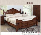 美式全实木橡木床成人1米8双人婚床全实木套房组合家具可接受定制