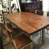 美式loft复古铁艺实木办公桌会议桌书桌电脑桌餐桌椅组合餐桌定制