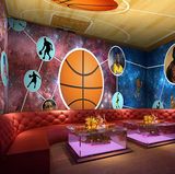 无缝ＮＢＡ大型壁画篮球足球主题ＫＴＶ酒吧包间房间卧室墙纸壁纸