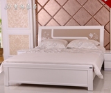 繁林实木床1.5/1.8米m床现代简约白色烤漆单人双人床 卧房家具