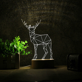 3D创意小夜灯 创意礼品 圣诞礼物 麋鹿款 多图案 艺术立体小台灯