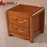 老榆木家具全实木床头柜现代中式简约床头柜榆木储物柜两抽斗柜