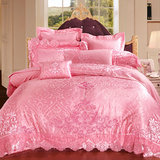 家纺婚庆床品 全棉十件套大红粉色结婚10套件 床上用品新款包邮