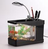 水族箱 创意观赏usb迷你鱼缸 小型小水泵 办公室桌面生态循环换氧