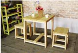简约实木餐桌原木小餐桌餐椅家用小户型简易快餐甜品店桌椅定制