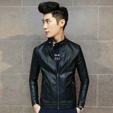 英伦春季韩版机车皮衣夹克薄款外套修身型男士短款pu皮夹克男青年