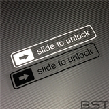 slide to unlock 滑动解锁条 反光汽车贴纸门把手 创意手机解锁贴