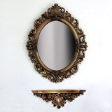包邮新款欧式化妆镜浴室镜子壁挂镜带置物架支架搁板隔板套卫浴镜