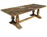 美式法式实木餐桌北欧原木工作桌复古做旧书桌会议桌洽谈桌电脑桌