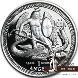 现货 英国马恩岛2010年1盎司天使圣米高屠龙高浮雕精制银币