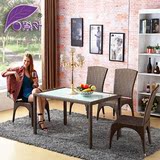 紫叶户外家具室内休闲椅一桌六椅组合客厅简约现代餐桌椅套装套件